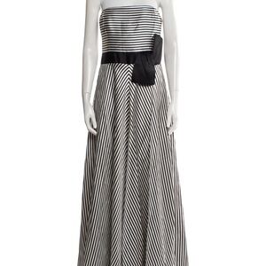 Halston Heritage Black and White Strapless Dress